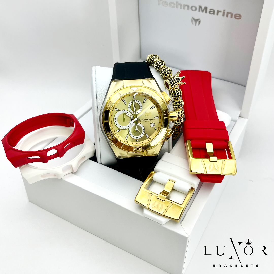 TECHNOMARINE CRUISE STAR GOLD & GOLD 46MM ( 3 CORREAS)