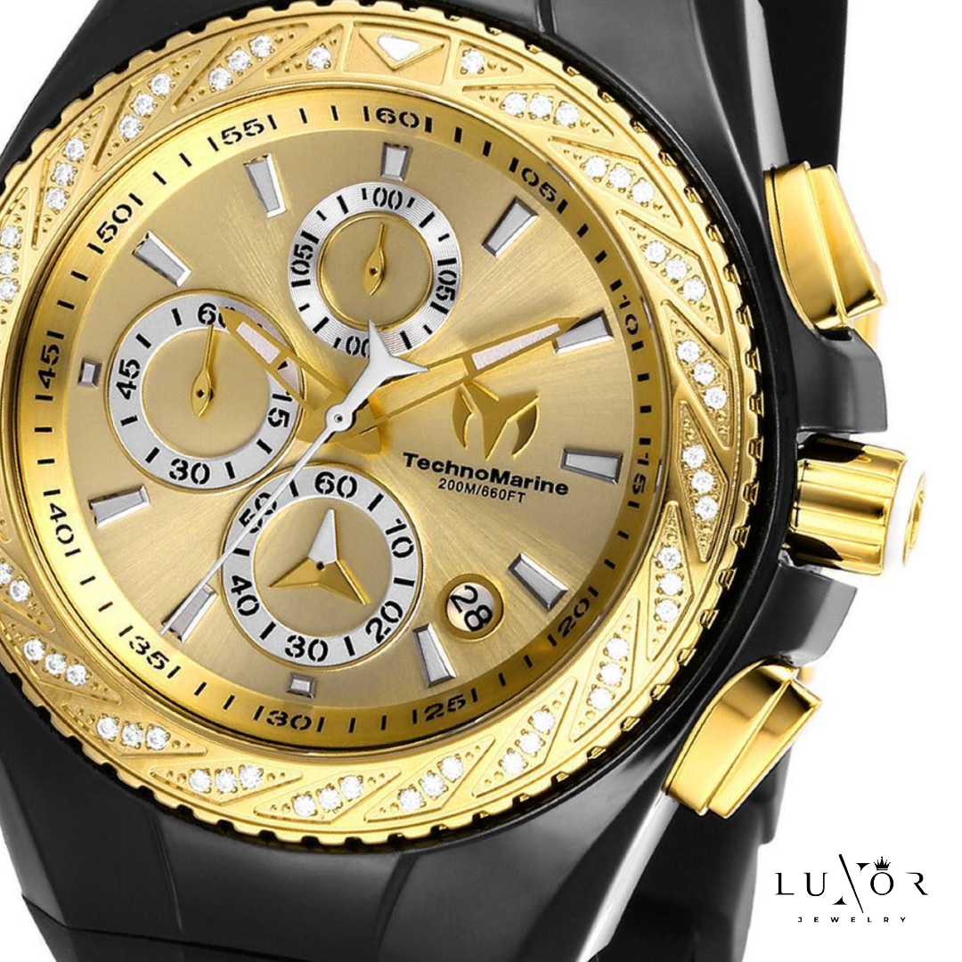 Bracelet De Montre En Cuir Noir TechnoMarine / Alpina - 25mm, Occasion