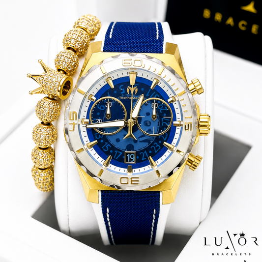 Technomarine Reef Shark Gold & Blue Chronograph 48mm
