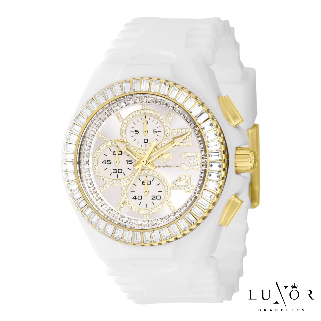 TECHNOMARINE CRUISE JELLYFISH 💎GLITZ Chronograph Quartz White Dial