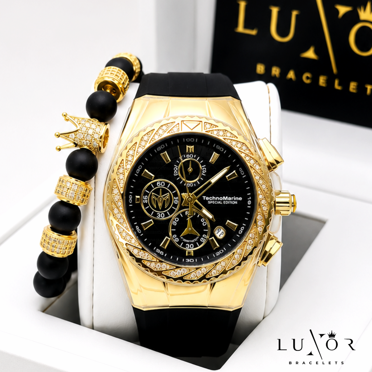 Technomarine Cruise Glitz 46mm Gold Men's Watch Black Edition