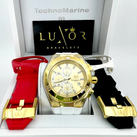 TECHNOMARINE CRUISE STAR GOLD & GOLD 46MM ( 3 CORREAS)