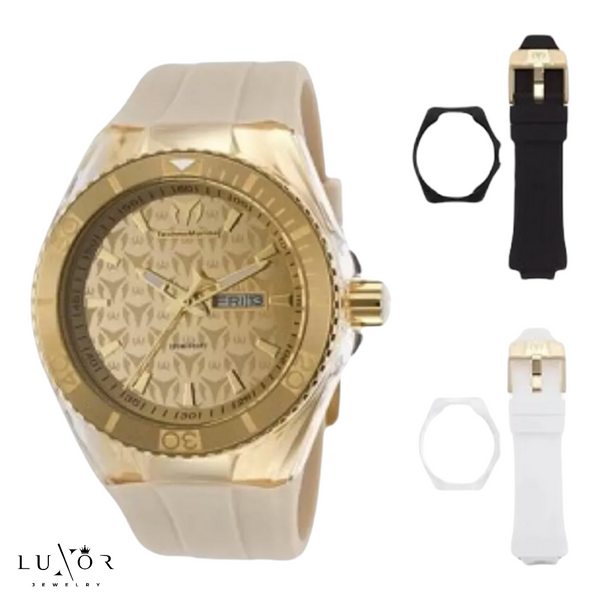 OFERTA TECHNOMARINE MONOGRAM GOLD & GOLD 46MM (3 CORREAS)