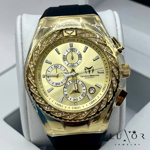 TECHNOMARINE CRUISE GLITZ 46MM GOLD & GOLD / 2 CORREAS (CLEAR RETRO)