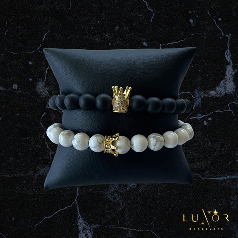 KING & QUEEN B&W BRACELETS SET