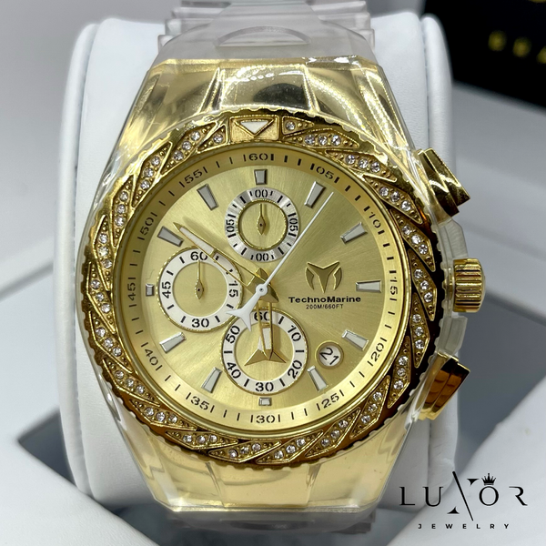 TECHNOMARINE CRUISE GLITZ 46MM GOLD & GOLD / 2 CORREAS (CLEAR RETRO)